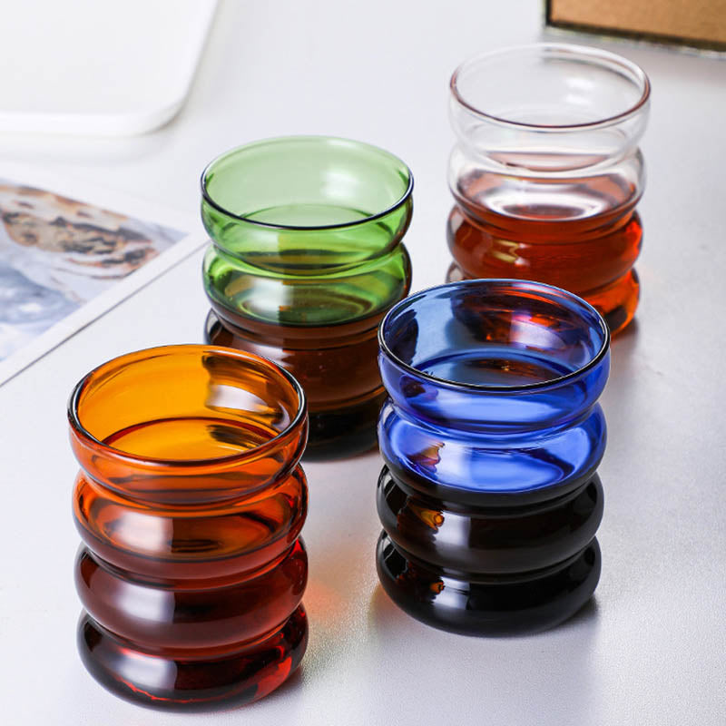 COLORFUL BUBBLE GLASS CUPS