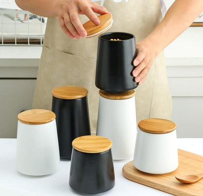 BAMBOO & CERAMIC STORAGE CONTAINERS