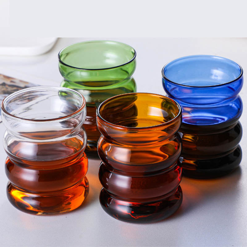 COLORFUL BUBBLE GLASS CUPS