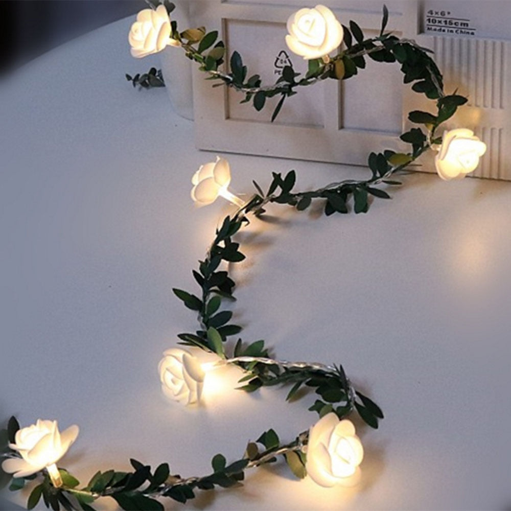 ROSE VINE GARLAND LED STRING LIGHTS