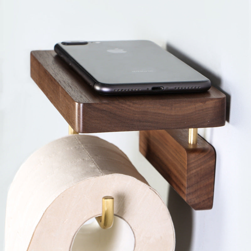 MULTIPURPOSE WOODEN TOILET ROLL HOLDER