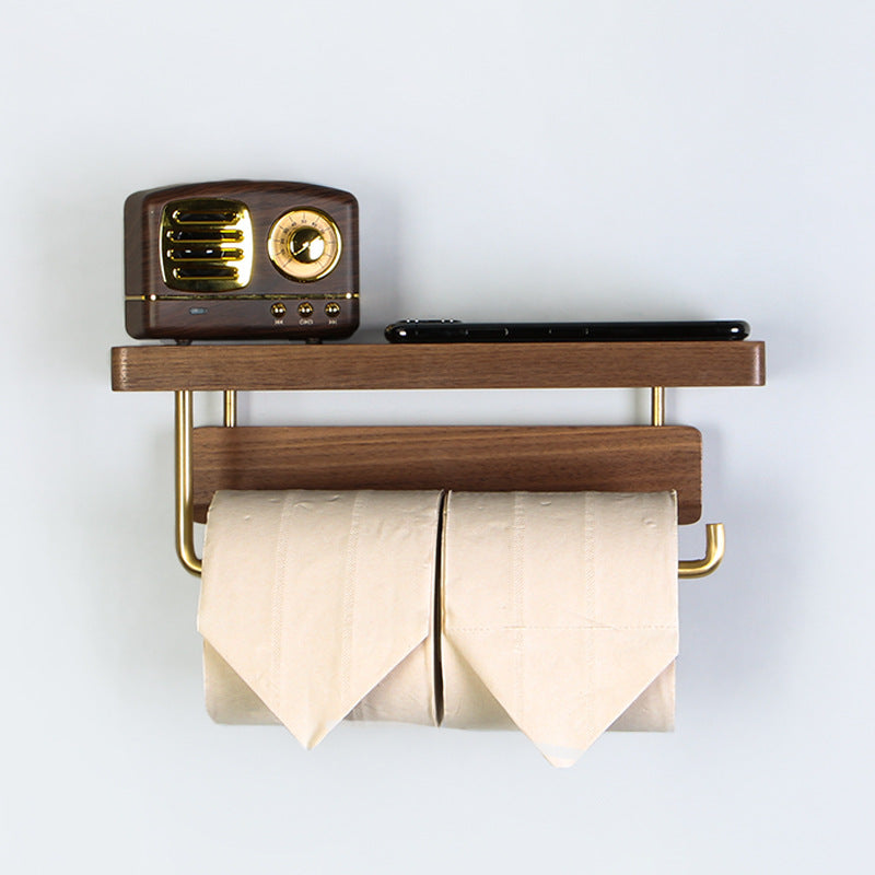 MULTIPURPOSE WOODEN TOILET ROLL HOLDER