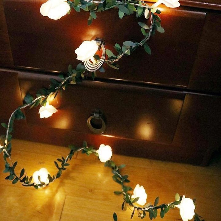 ROSE VINE GARLAND LED STRING LIGHTS