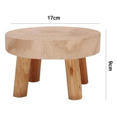 WOODEN PLANT STAND STOOL