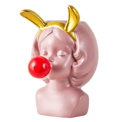 BUBBLE-BLOWING BABE BUST PLANTER VASE