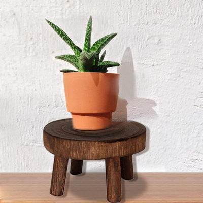 WOODEN PLANT STAND STOOL