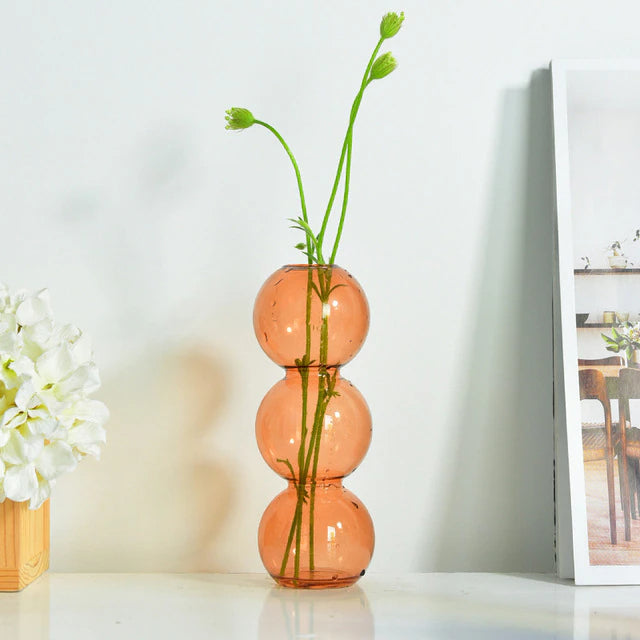 CRYSTAL GLASS BUBBLE VASE