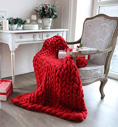 COZY CHUNKY KNIT THROW BLANKET