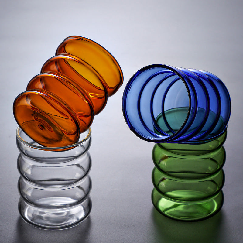 COLORFUL BUBBLE GLASS CUPS