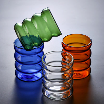 COLORFUL BUBBLE GLASS CUPS