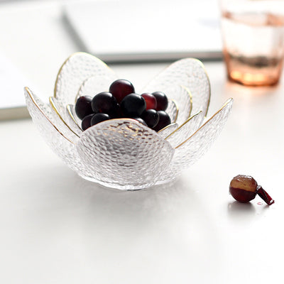 TEXTURED GLASS FLOWER PETAL BOWLS