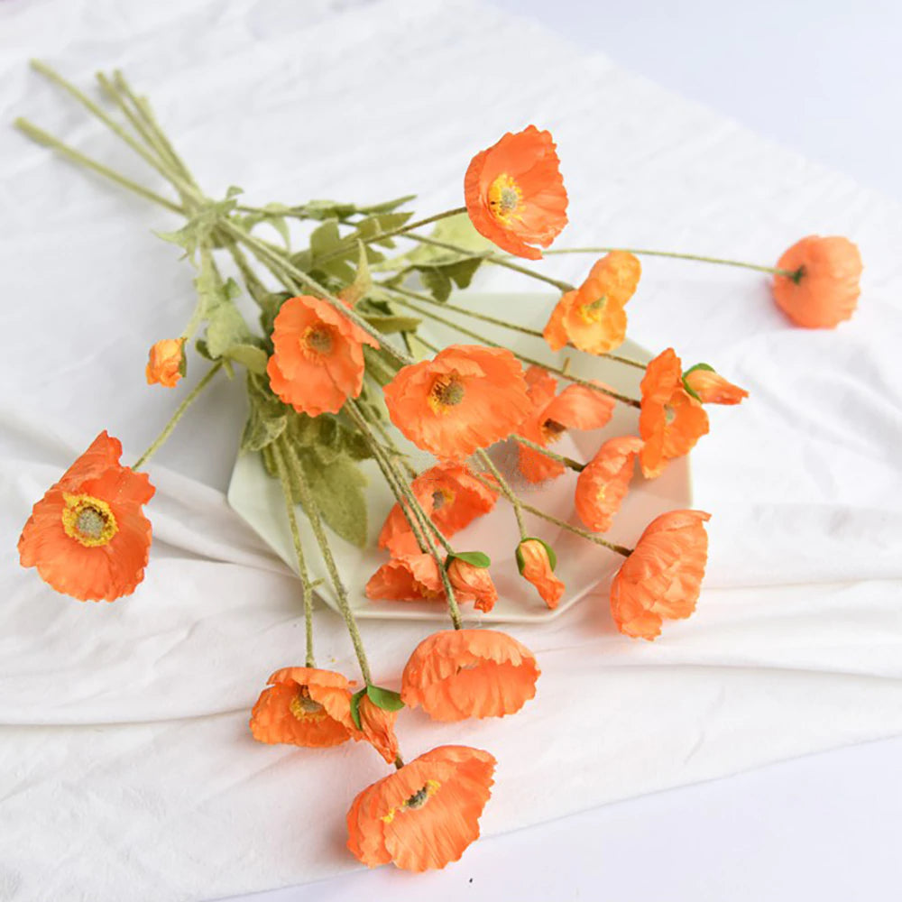 FAUX POPPY FLOWERS