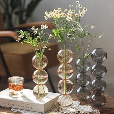 CRYSTAL GLASS BUBBLE VASE