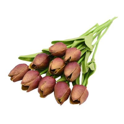 10-PIECE FAUX TULIPS ARTIFICIAL FLOWERS