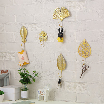 NATURE'S LEAVES METAL WALL HOOKS