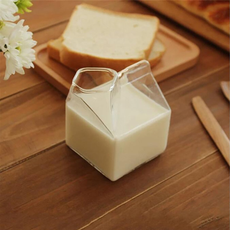 MINI GLASS MILK CARTON CUP