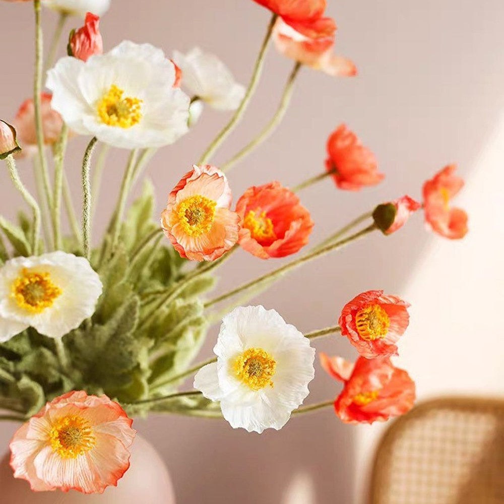 FAUX POPPY FLOWERS