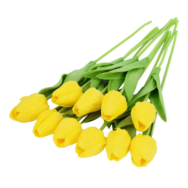 10-PIECE FAUX TULIPS ARTIFICIAL FLOWERS