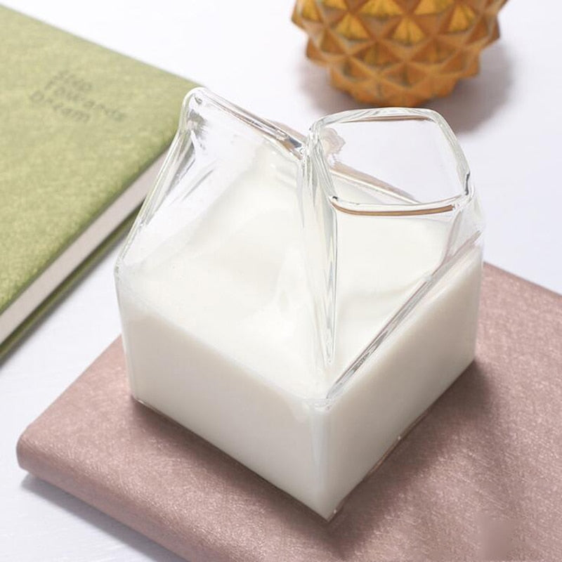 MINI GLASS MILK CARTON CUP