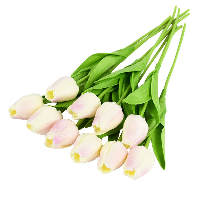 10-PIECE FAUX TULIPS ARTIFICIAL FLOWERS