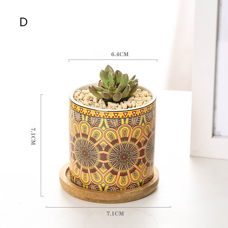 MAYA - Indoor Ceramics Mandala Flower Planter