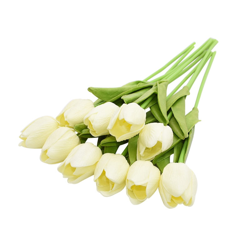 10-PIECE FAUX TULIPS ARTIFICIAL FLOWERS