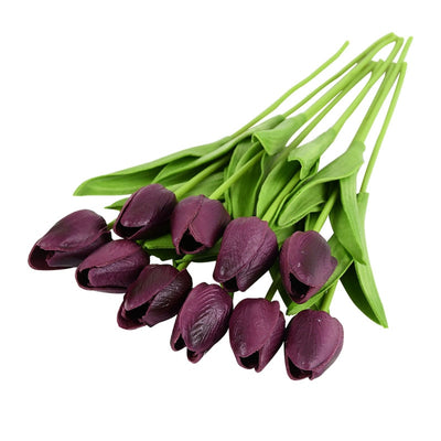 10-PIECE FAUX TULIPS ARTIFICIAL FLOWERS