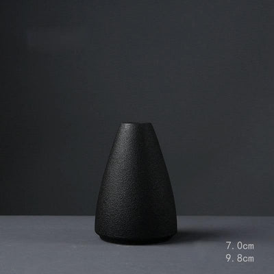 BLACK AS NIGHT TEXTURED CERAMIC VASES