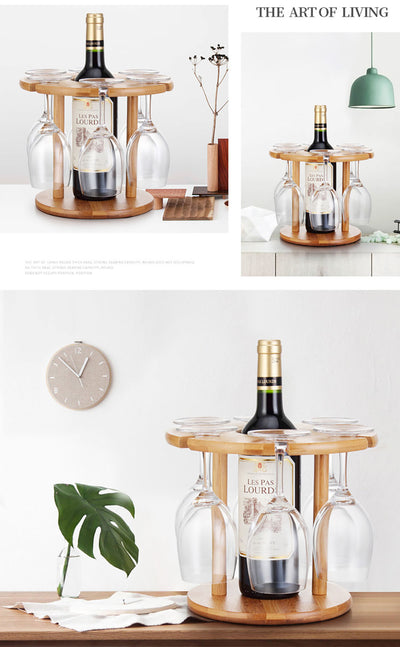 Bamboo Wine Bottle Storage Shelf