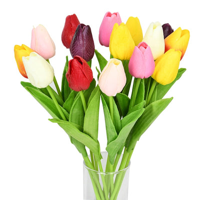 10-PIECE FAUX TULIPS ARTIFICIAL FLOWERS