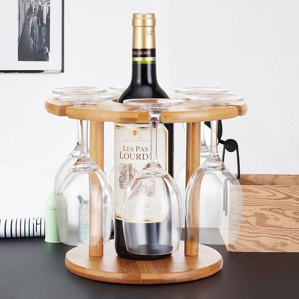 Bamboo Wine Bottle Storage Shelf