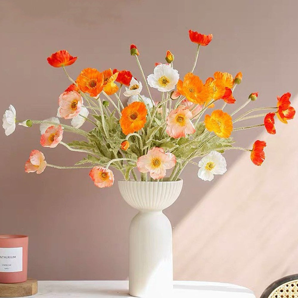 FAUX POPPY FLOWERS