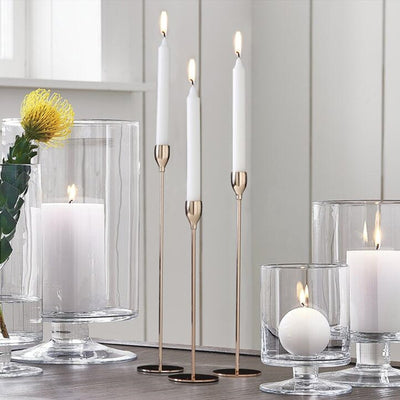 3-PIECE GOLD TAPER CANDLE STICK HOLDER SET