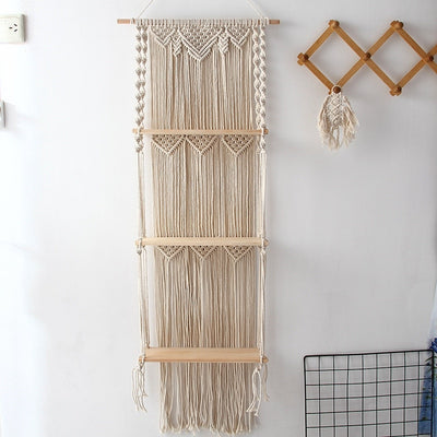 3-TIERS MACRAME HANGING SHELVES