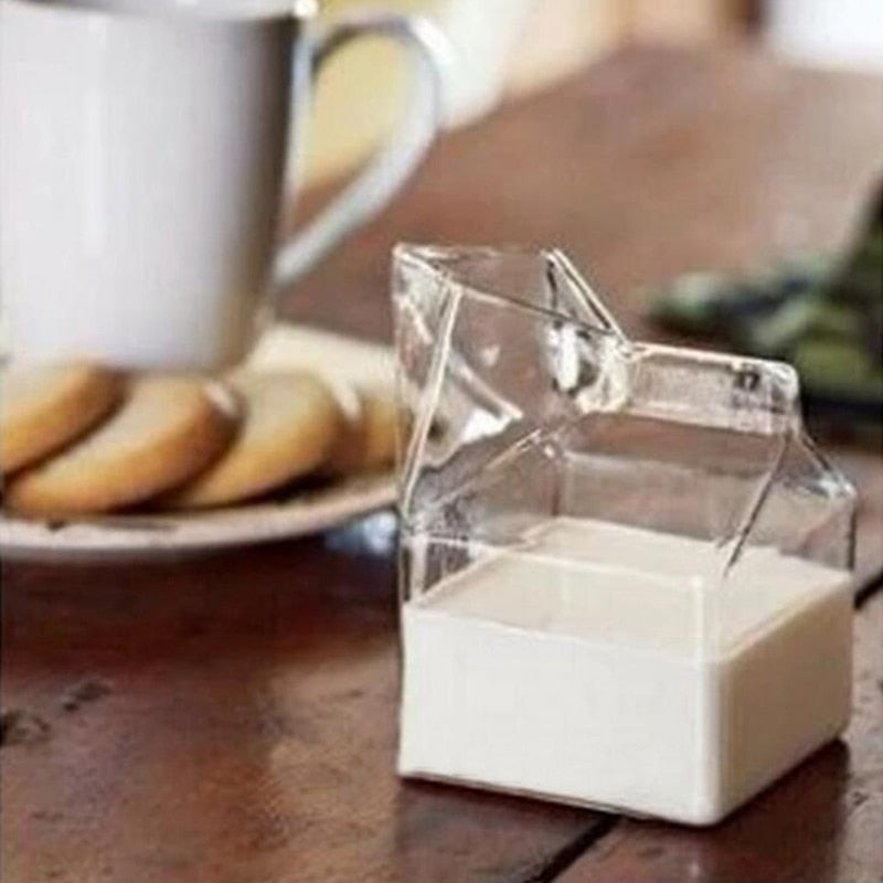 MINI GLASS MILK CARTON CUP