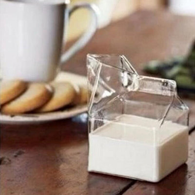 MINI GLASS MILK CARTON CUP