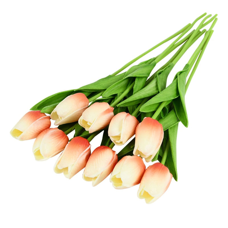 10-PIECE FAUX TULIPS ARTIFICIAL FLOWERS