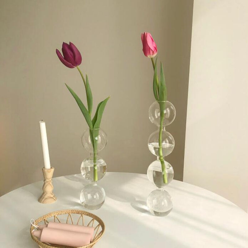 CRYSTAL GLASS BUBBLE VASE