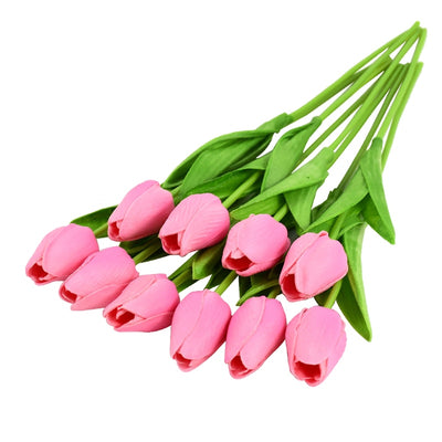 10-PIECE FAUX TULIPS ARTIFICIAL FLOWERS