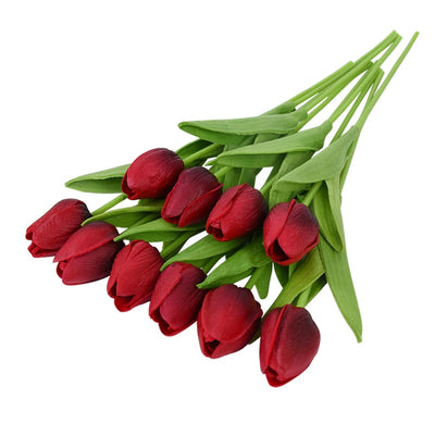 10-PIECE FAUX TULIPS ARTIFICIAL FLOWERS