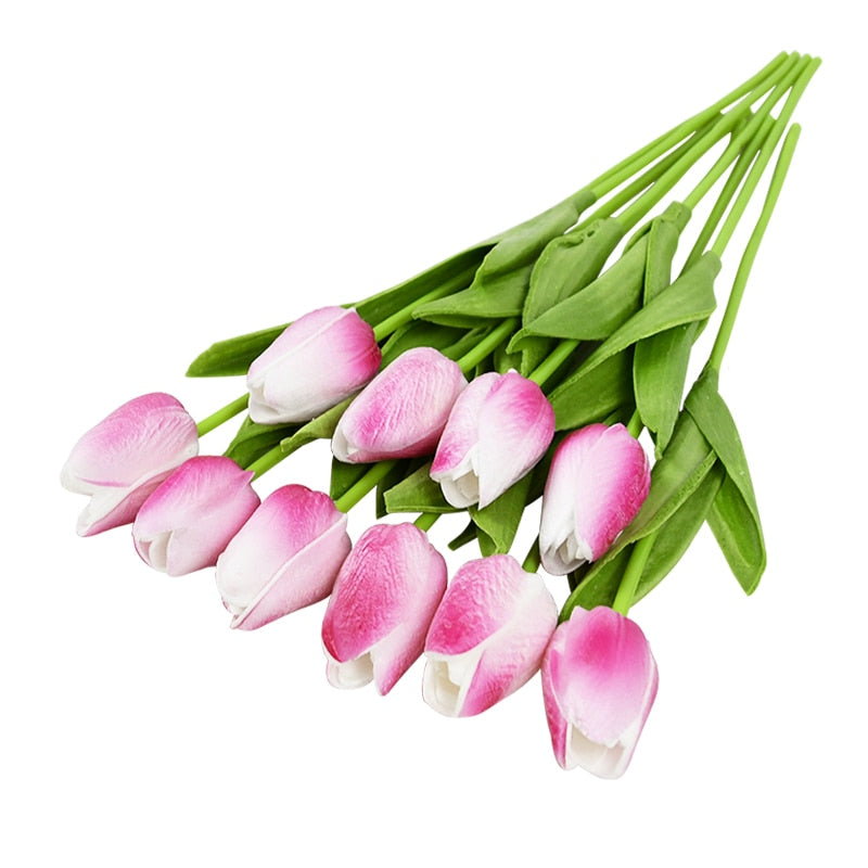 10-PIECE FAUX TULIPS ARTIFICIAL FLOWERS