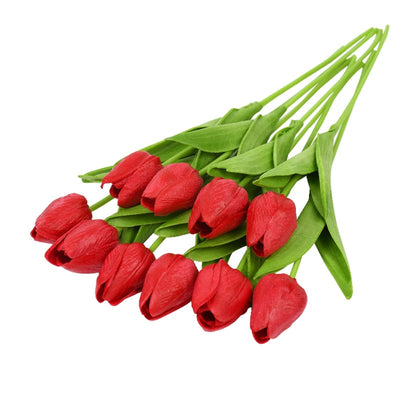 10-PIECE FAUX TULIPS ARTIFICIAL FLOWERS