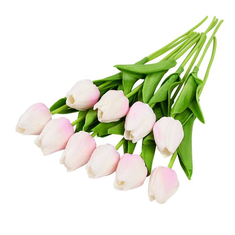 10-PIECE FAUX TULIPS ARTIFICIAL FLOWERS