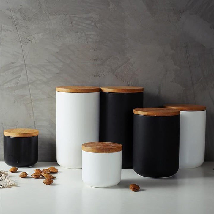 BAMBOO & CERAMIC STORAGE CONTAINERS