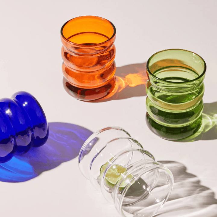 COLORFUL BUBBLE GLASS CUPS