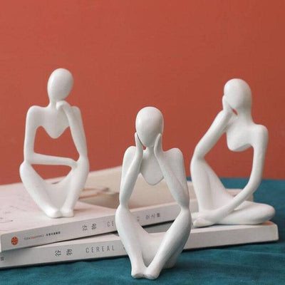 ABSTRACT THINKER FIGURINE SCULPURE