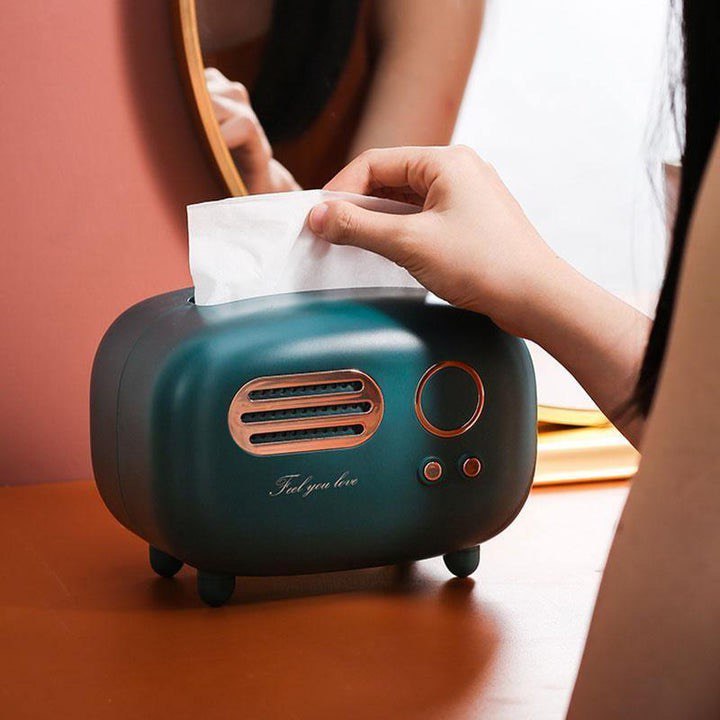 VINTAGE RADIO TISSUE BOX COVER