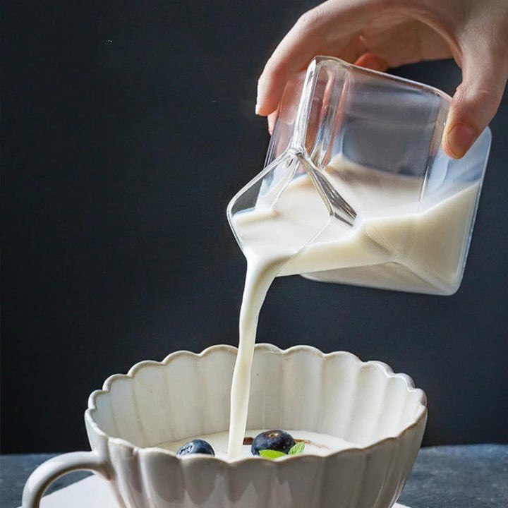 MINI GLASS MILK CARTON CUP