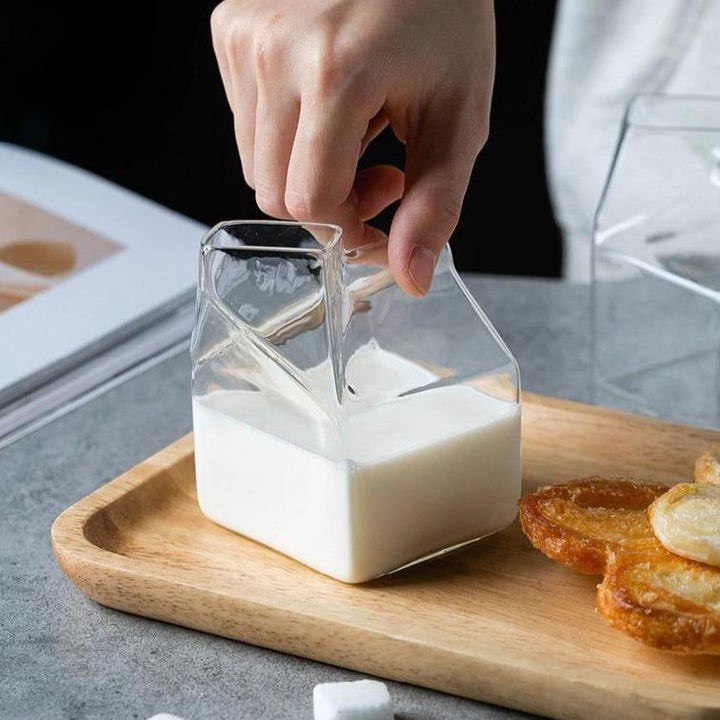 MINI GLASS MILK CARTON CUP