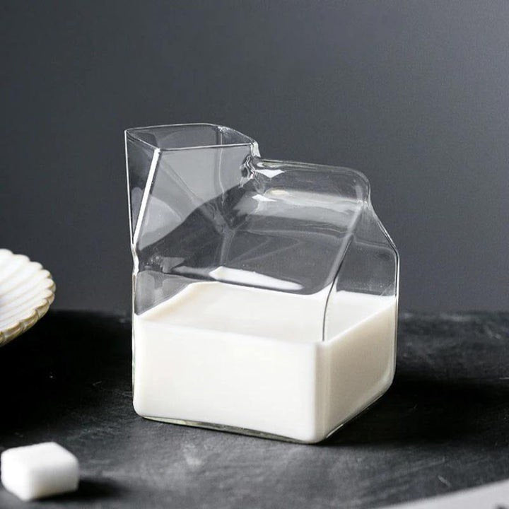 MINI GLASS MILK CARTON CUP